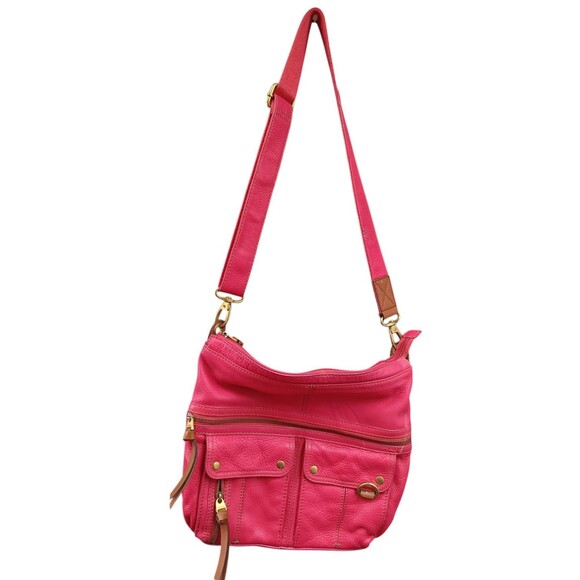 Fossil Pink Cowhide Leather ZB4799 Crossbody Purse - Picture 1 of 10